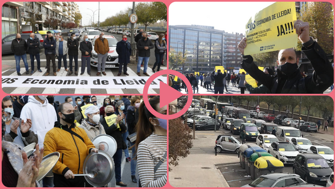 ⏯️ Marxa d'uns 150 vehicles per mostrar la indignació empresarial a Lleida