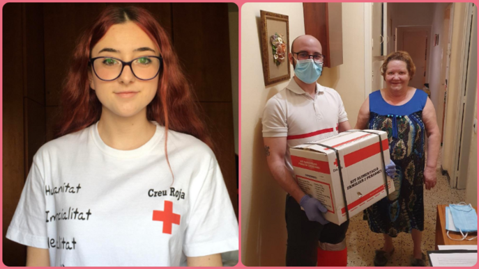 Voluntaris de Creu Roja combaten els efectes de la pandèmia