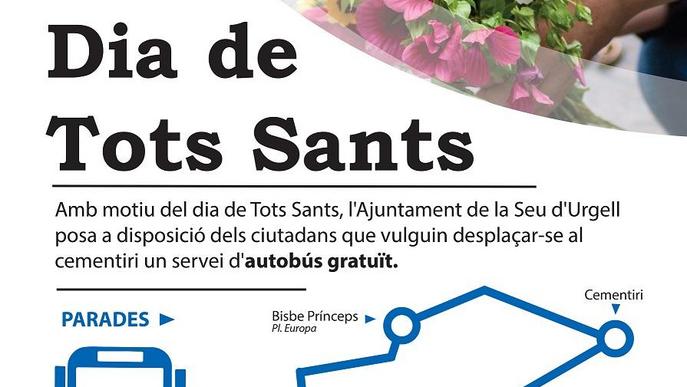 Servei d'autobús gratuït a la Seu d'Urgell per anar al cementiri en el dia de Tots Sants