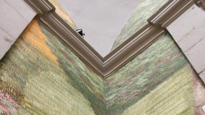 Josep Minguell reivindica la pintura al fresc en plena pandèmia amb un mural de 100 metres quadrats