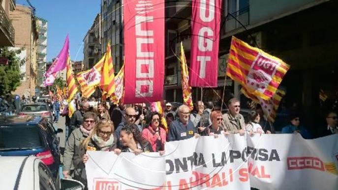 1 de Maig a Lleida pels drets socials i el treball digne