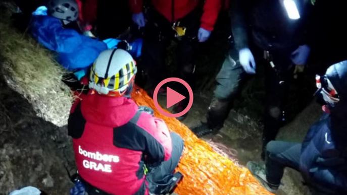 ⏯️ Tretze hores de rescat d'un escalador ferit a la Pobla de Segur