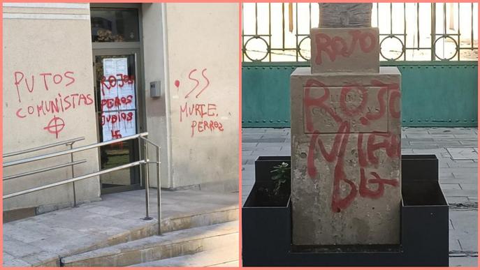 Pintades feixistes al monument al president Companys de Lleida
