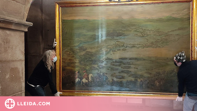 La Paeria cedeix al Museu de Lleida el quadre de l’escala principal del Palau