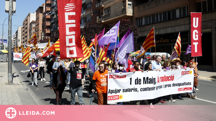 ⏯️ Manifestació de l'1 de maig a Lleida per reivindicar millors infraestructures i acabar amb la temporalitat