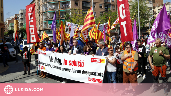 ⏯️ Manifestació de l'1 de maig a Lleida per reivindicar millors infraestructures i acabar amb la temporalitat