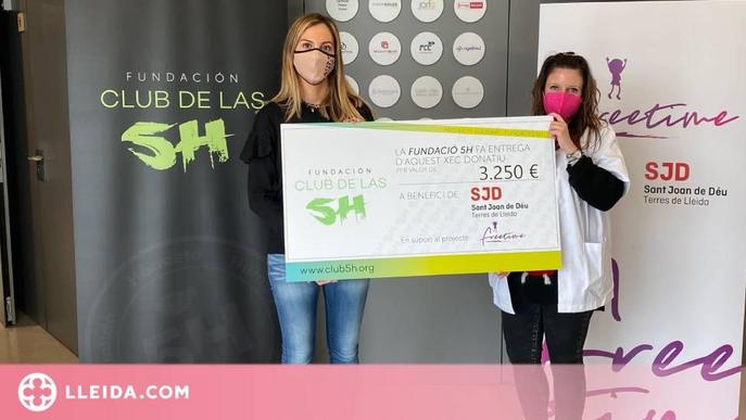 La Fundació 5H entrega un xec solidari per valor de 3250 € al Sant Joan de Déu de Lleida