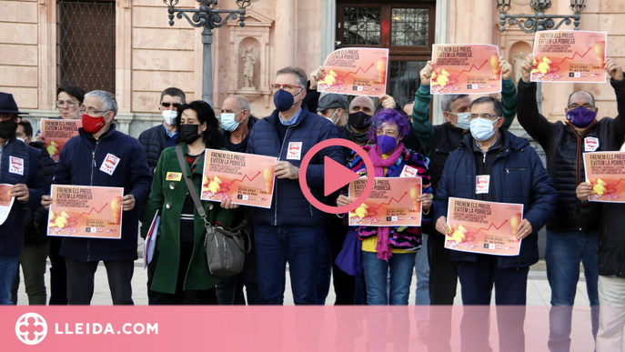 ⏯️ Una cinquantena de persones es concentren a Lleida per exigir una frenada dels preus de l'energia