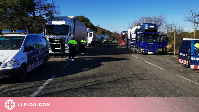 Denunciats trenta camioners al Segrià durant un control de trànsit