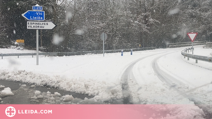 Dues carreteres afectades per la neu del temporal previst per avui