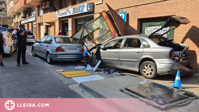 Condueix begut i drogat i, en fugir de la Urbana, destrossa un quiosc de l'ONCE a Lleida