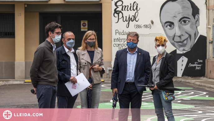 Lleida homenatja el Mestre Emili Pujol amb un mural i la vianalització del seu carrer