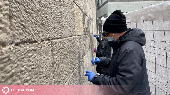 Nou tractament per eliminar les pintades de la façana de l’IEI