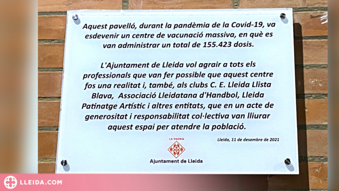⏯️ El Pavelló Onze de Setembre, símbol de la vacunació contra la covid a Lleida