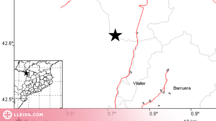Terratrèmol de magnitud 2,5 amb epicentre a la Val d'Aran