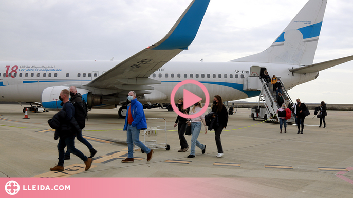 ⏯️ L'aeroport d'Alguaire torna a rebre esquiadors suecs dos anys després