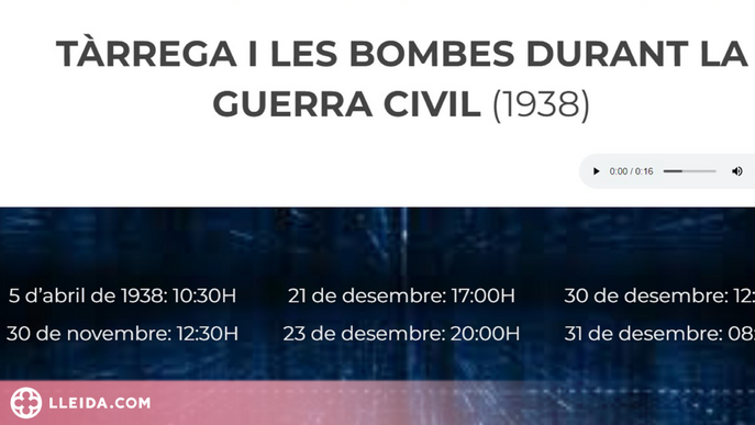 El Museu Tàrrega Urgell estrena pàgina web sobre els bombardeigs a la ciutat durant la Guerra Civil