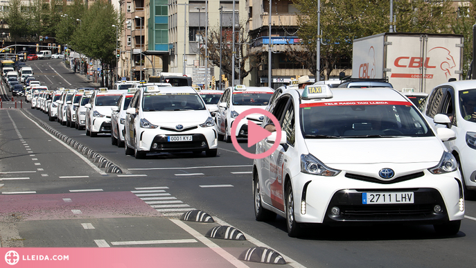 ⏯️ Marxa lenta dels taxistes de Lleida contra l'assassinat d'un company