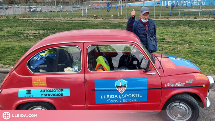 El mític Seat 600 d'Antonio Martín acompanyarà el Lleida Esportiu a Manresa