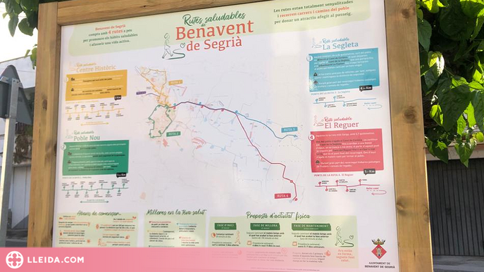 Benavent de Segrià senyalitza quatre rutes saludables a peu