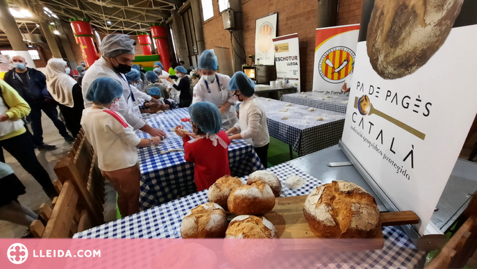 Els infants fan autèntic "pa de pagès català" a Cucalòcum