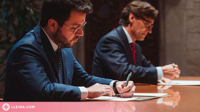 ⏯️ Aragonès i Illa rubriquen l'acord per aprovar els pressupostos del 2023