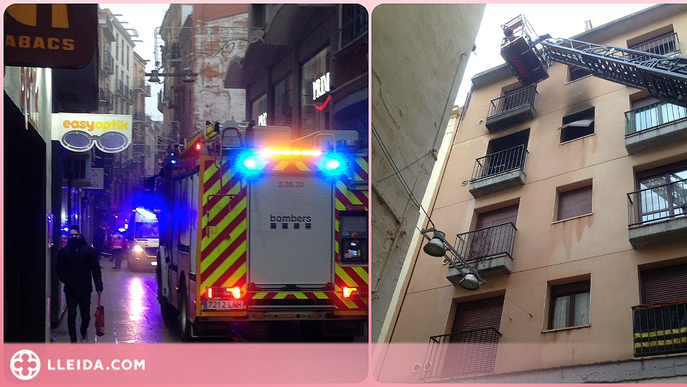 Dos ferits en l'incendi d'un pis a l'Eix Comercial de Lleida