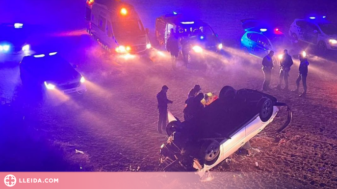 Aparatós accident d'un conductor begut que fugia de la Urbana a Lleida