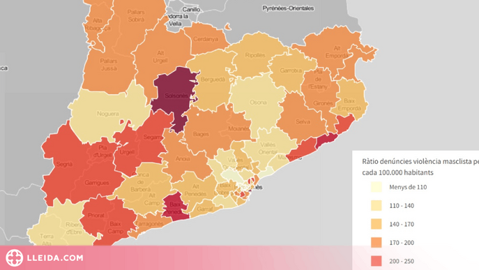 ℹ️ Les àrees policials de Catalunya amb més denúncies per violència masclista