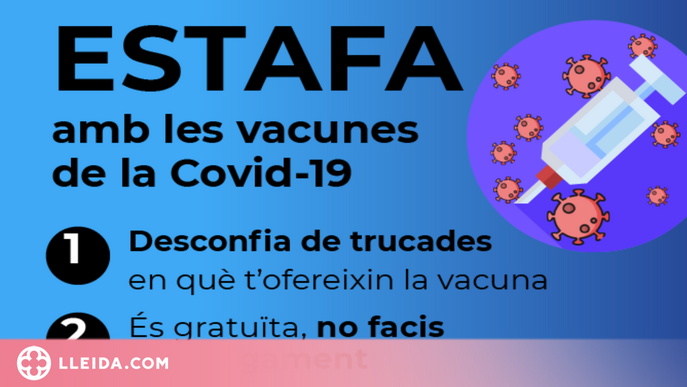 Alerten d'estafadors que exigeixen diners per vacunar contra la covid-19