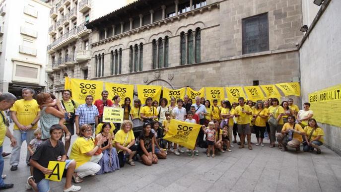 Una protesta de docents a Lleida.