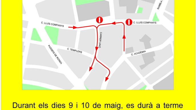 Talls provisionals per les obres a la rambla d'Aragó 