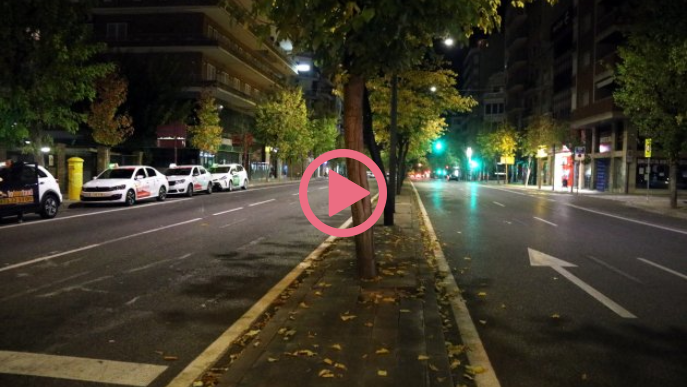 ⏯️ Els carrers de Lleida, pràcticament buits en la primera nit de toc de queda