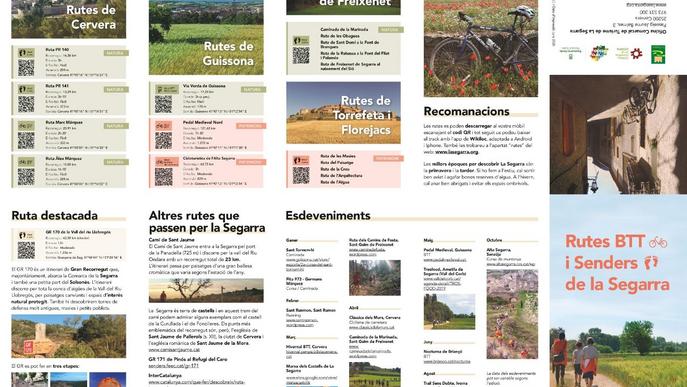 La Segarra edita un nou fulletó de senders i rutes BTT per la comarca
