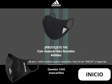 Estafa mascaretes Adidas