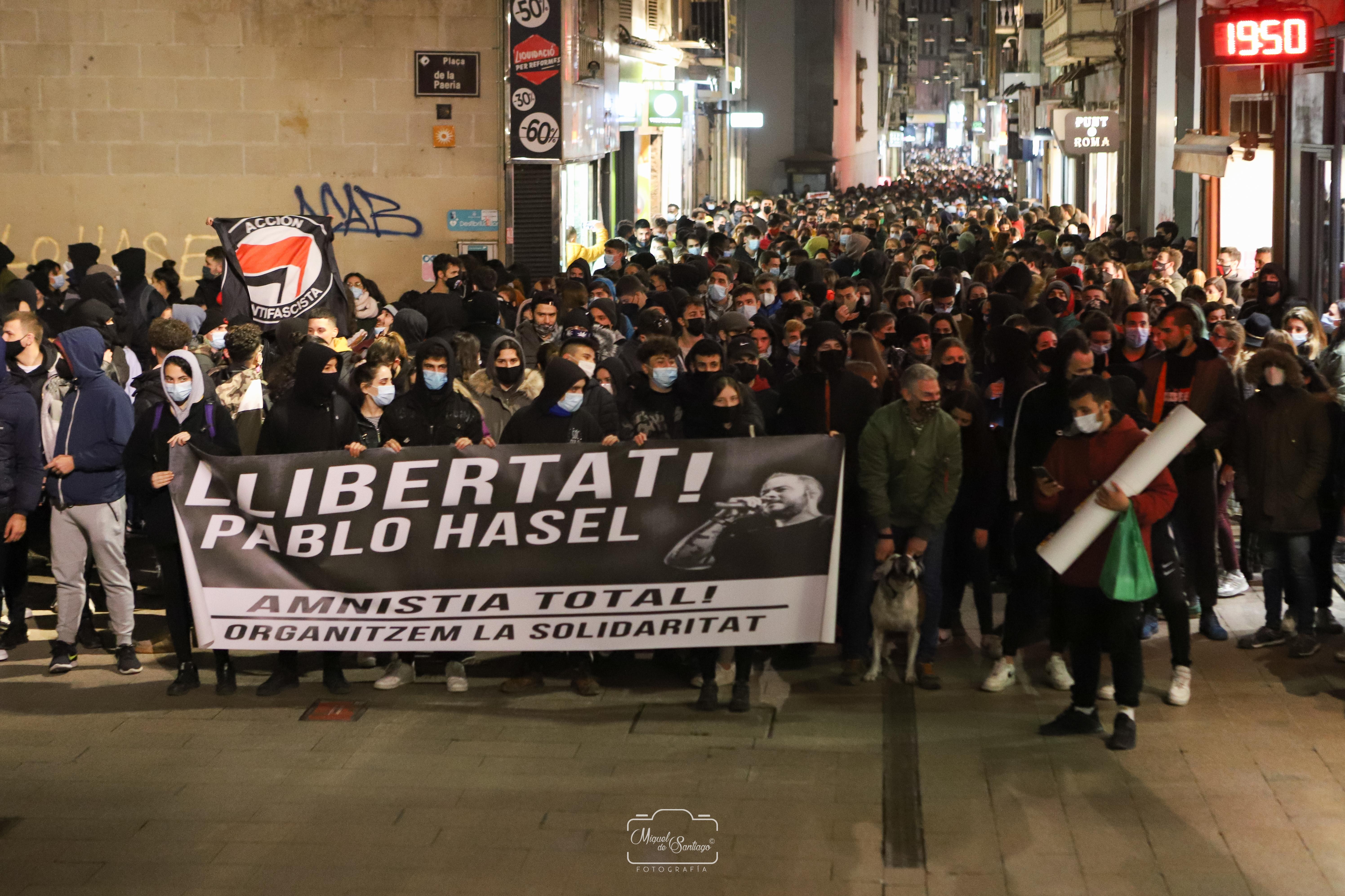 Manifestació detenció Pablo Hasel Foto Miquel de Santiago