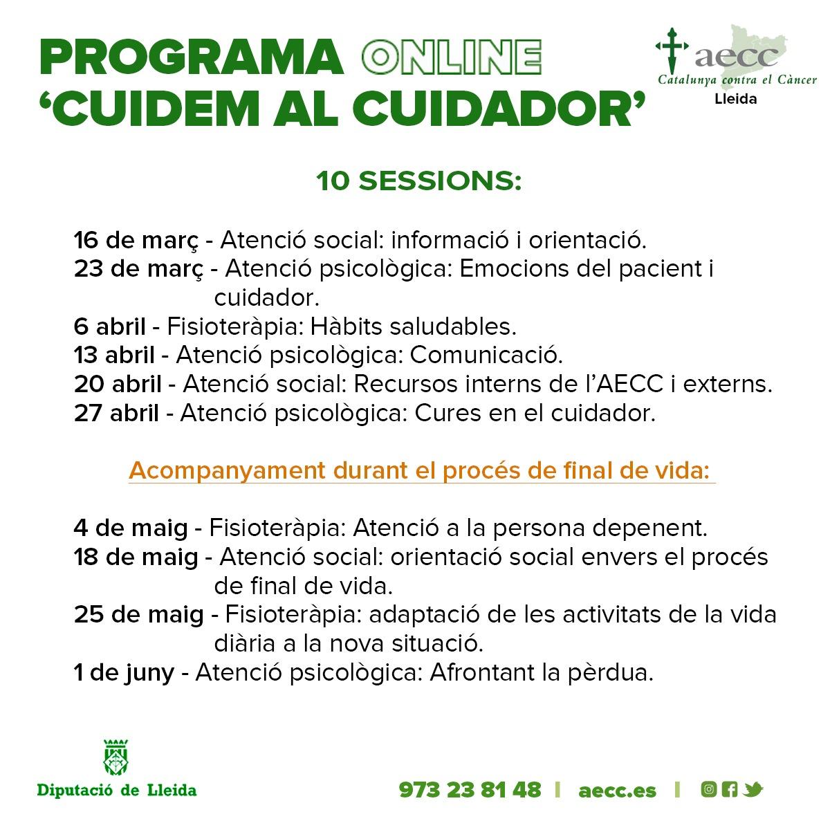 Programa Cuidem al cuidador - AECC Lleida