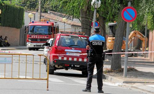 Una màquina d'obra causa una fuga de gas a Ciutat Jardí