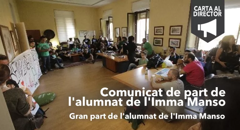 Comunicat de part de l'alumnat de l'Imma Manso