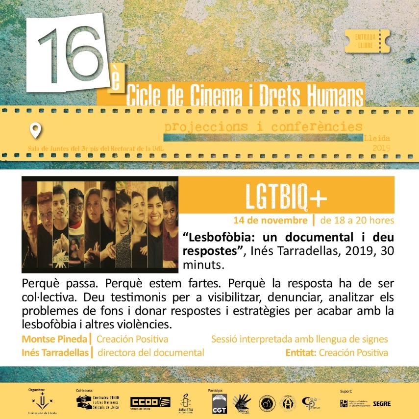 “Lesbofòbia: un documental i deu respostes” - Cicle de Cinema i Drets Humans