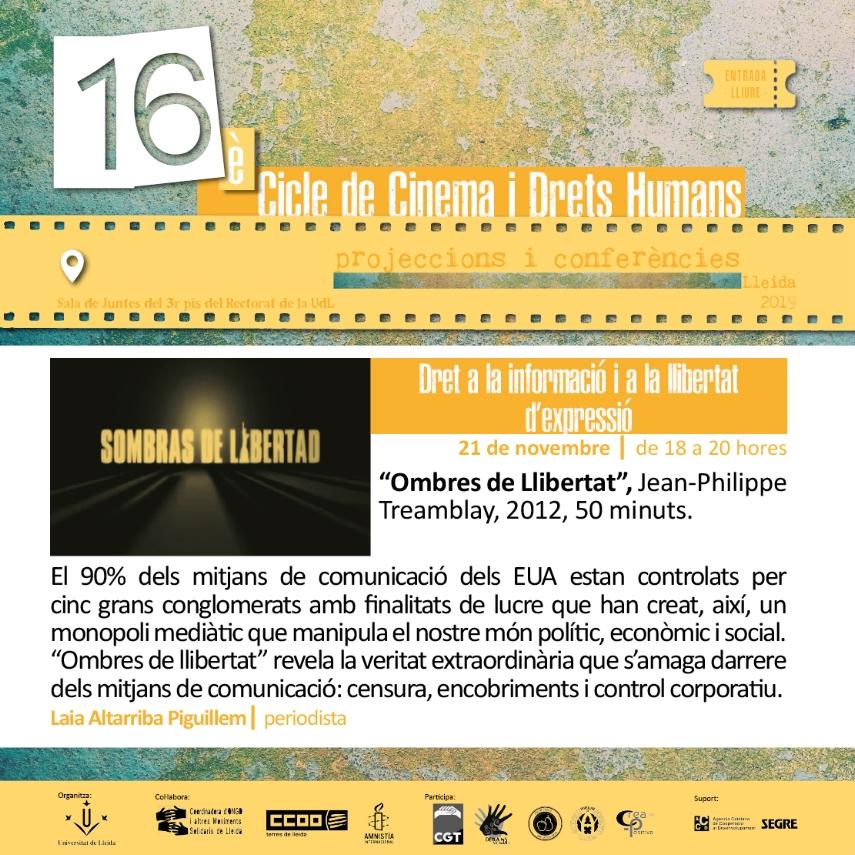 “Ombres de Llibertat” - Cicle de Cinema i Drets Humans