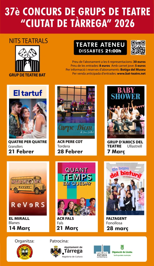 37è Concurs de Grups de Teatre Ciutat de Tàrrega