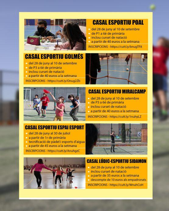 Casals d'Estiu 2021 | Consell Esportiu del Pla d'Urgell