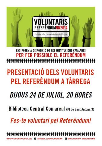 Presentació dels voluntaris pel referèndum a Tàrrega