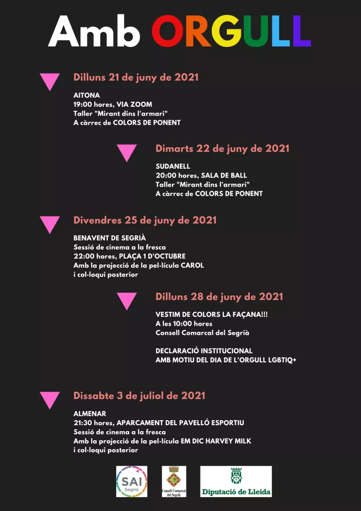 'Amb orgull' - Dia de l’Orgull LGBTIQ+ al Segrià