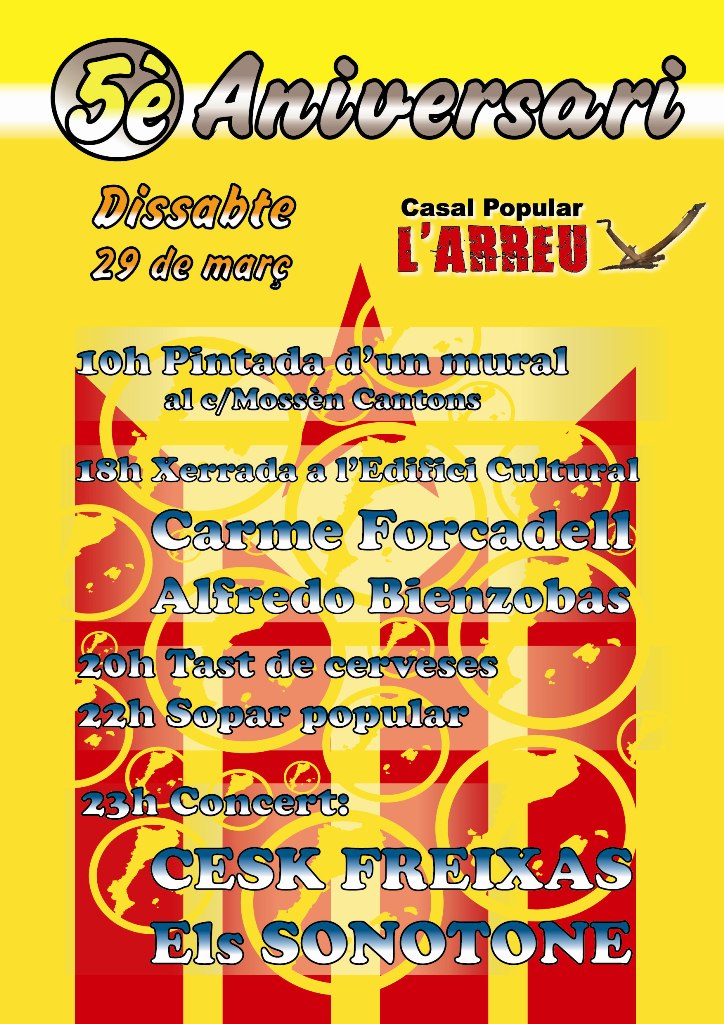 5è Aniversari Casal Popular l'ARREU