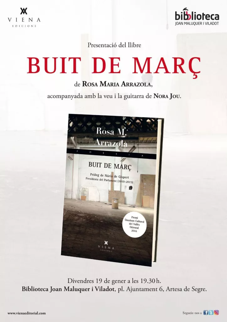 Presentació del llibre 'Buit de març', de Rosa Maria Arrazola