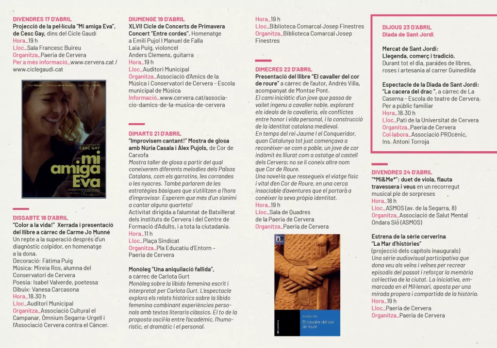 Setmana Cultural de Sant Jordi a Cervera