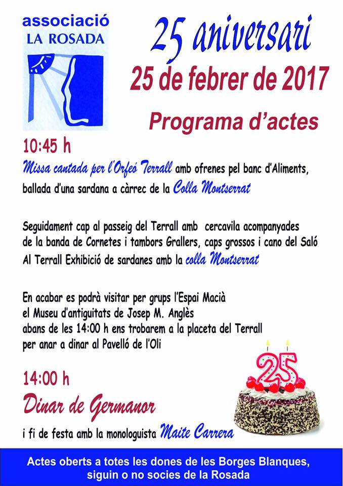 XXV Aniversari i Festa Intercomarcal "Dones Terres de Lleida"