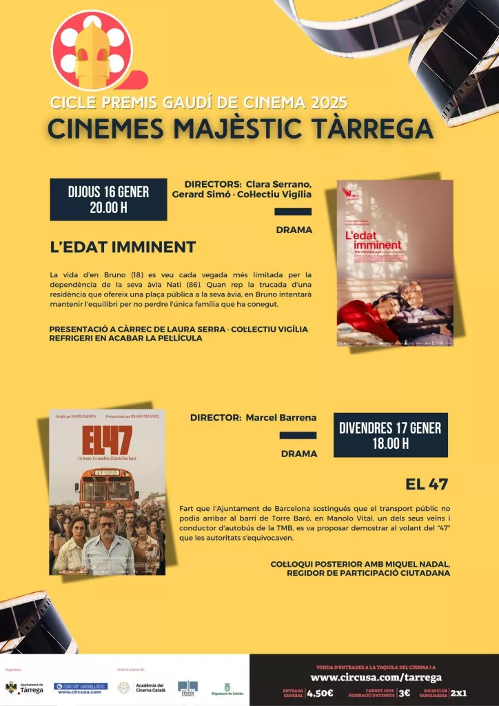Cicle Premis Gaudí de Cinema | Tàrrega